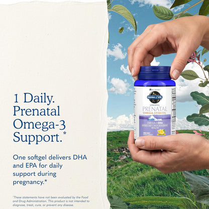 Garden of Life Minami Prenatal Omega-3 DHA Fish Oil Supplement with 480mg DHA & 104mg EPA – Prenatal Omega 3 Fish Oil for Pregnancy & Breastfeeding, Non-GMO, Lemon Flavored, 30 Softgels