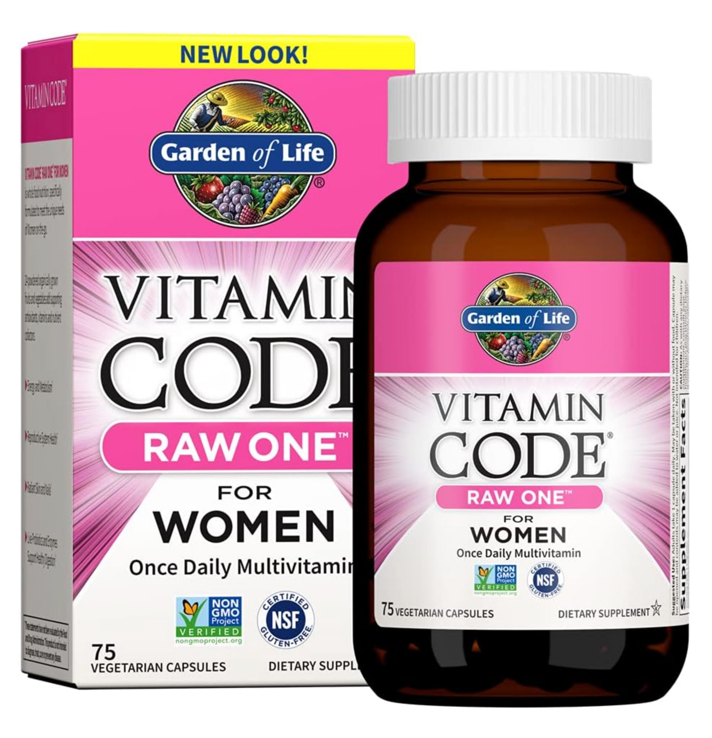 Garden of Life Multivitamin for Women, Vitamin Code Raw One for Women, Once Daily Women's Multi - 30 Capsules, One a Day Vitamins Whole Food Iron, Probiotics for Womens Health, Gluten Free Vegetarian