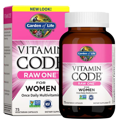 Garden of Life Multivitamin for Women, Vitamin Code Raw One for Women, Once Daily Women's Multi - 30 Capsules, One a Day Vitamins Whole Food Iron, Probiotics for Womens Health, Gluten Free Vegetarian