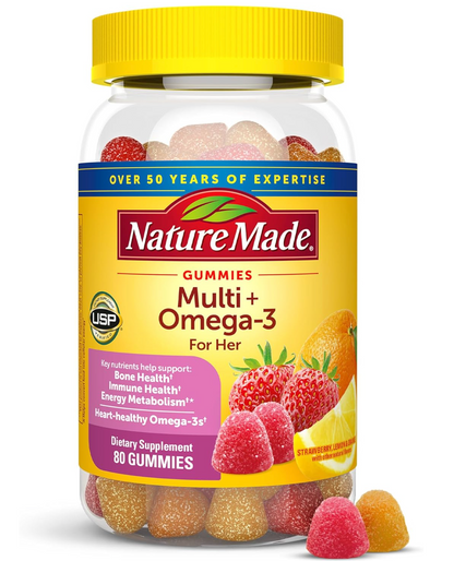 Nature Made Womens Gummy Multivitamins with Omega-3, Multivitamin for Women for Daily Nutritional Support,