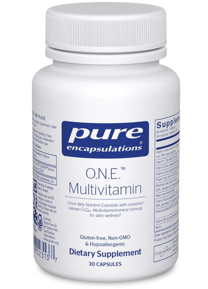 Pure Encapsulations O.N.E. Multivitamin - Once Daily Multivitamin with Antioxidant Complex Metafolin, CoQ10, and Lutein to Support Vision, Cognitive Function, and Cellular Health - 30/60/120 Capsules