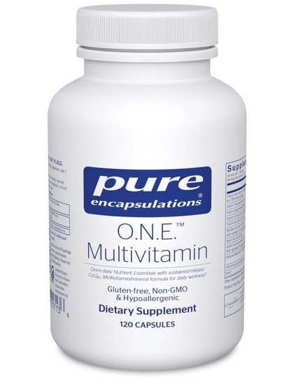 Pure Encapsulations O.N.E. Multivitamin - Once Daily Multivitamin with Antioxidant Complex Metafolin, CoQ10, and Lutein to Support Vision, Cognitive Function, and Cellular Health - 30/60/120 Capsules