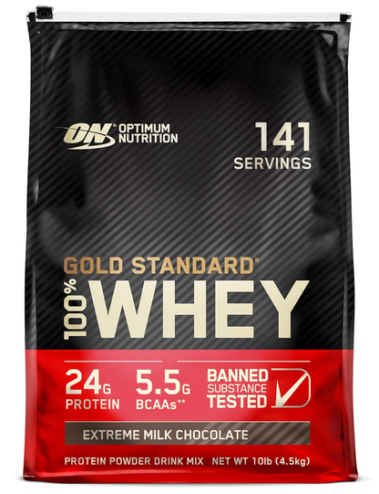 Optimum Nutrition Gold Standard 100% Whey Protein Powder, Extreme Milk Chocolate , 2/5/10 Lbs Lbs