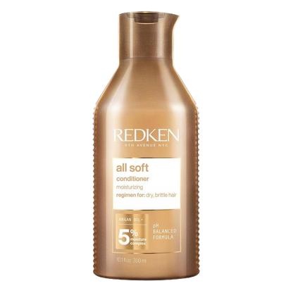 Redken All Soft Conditioner - Moisturizes & Hydrates Dry, Brittle Hair, Softens, Smooths & Adds Hair Shine, Conditioner & Detangler