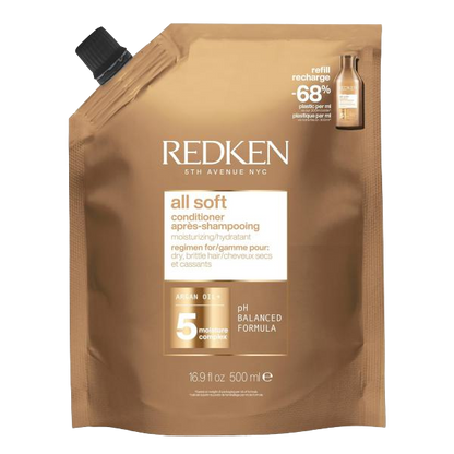Redken All Soft Conditioner - Moisturizes & Hydrates Dry, Brittle Hair, Softens, Smooths & Adds Hair Shine, Conditioner & Detangler