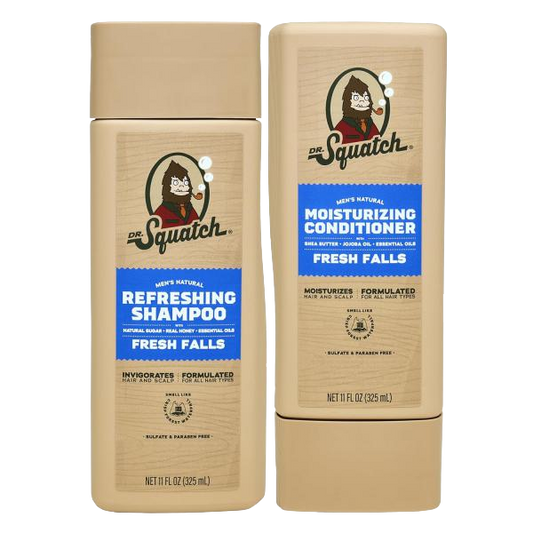 Dr. Squatch Natural Men's Shampoo and Conditioner Set - 5 Flavor's, Fresh Falls/Coconut Castaway/ Pine Tar/ Summer Citrus/ Wood Barrel Bourbon