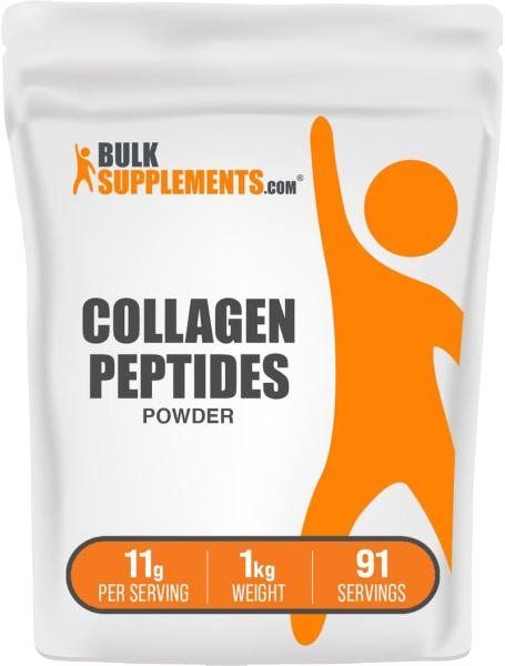 BulkSupplements.com Collagen Peptides Powder - Bovine Collagen Powder, Powdered Collagen Supplement - Hydrolyzed & Gluten Free, 11g per Serving