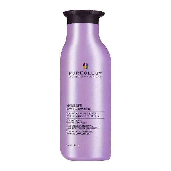 Pureology Hydrate Shampoo - For Dry or Color Treated Hair, Moisturizing Shampoo For Hydration & Softness, With Rose Extract & Green Tea, Vegan & Sulfate-Free