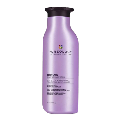 Pureology Hydrate Shampoo - For Dry or Color Treated Hair, Moisturizing Shampoo For Hydration & Softness, With Rose Extract & Green Tea, Vegan & Sulfate-Free