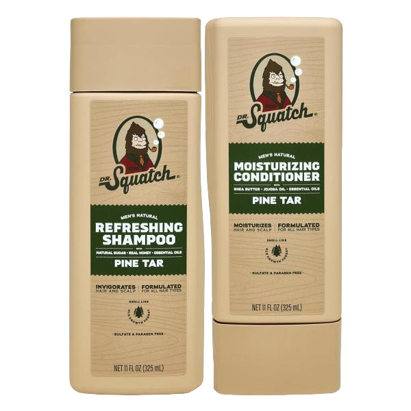 Dr. Squatch Natural Men's Shampoo and Conditioner Set - 5 Flavor's, Fresh Falls/Coconut Castaway/ Pine Tar/ Summer Citrus/ Wood Barrel Bourbon