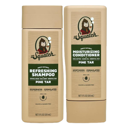 Dr. Squatch Natural Men's Shampoo and Conditioner Set - 5 Flavor's, Fresh Falls/Coconut Castaway/ Pine Tar/ Summer Citrus/ Wood Barrel Bourbon
