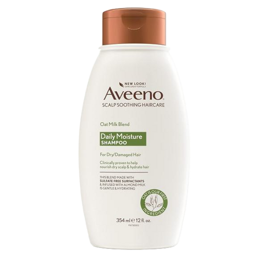 Aveeno Farm-Fresh Oat Milk Sulfate-Free Shampoo with Colloidal Oatmeal & Almond Milk, Moisturizing Shampoo for All Hair Types, Safe for Color-Treated Hair, Paraben & Dye-Free, 12 Fl Oz