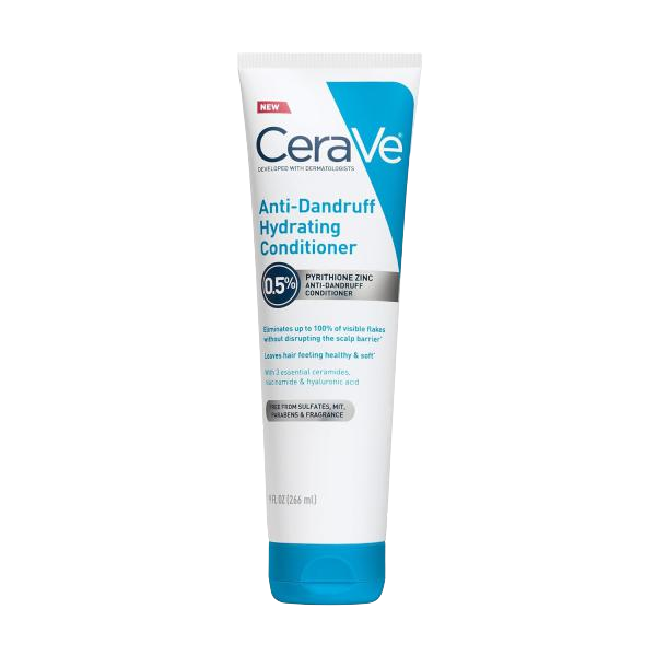 CeraVe Hydrating Anti Dandruff Conditioner, 0.5% Pyrithione Zinc Dandruff Treatment With Ceramides, Hyaluronic Acid & Niacinamide, Helps Eliminate Flakes & Reduce Itchy Scalp, Sulfate Free Conditioner | Hydrating