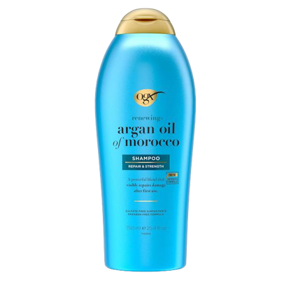 OGX Renewing + Argan Oil of Morocco Shampoo, Damage Repair Shampoo & Argan Oil to Help Strengthen & Repair Dry, Damaged Hair, Paraben-Free, Sulfate-Free Surfactants, 25.4 fl. oz