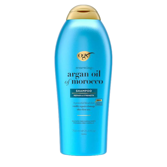 OGX Renewing + Argan Oil of Morocco Shampoo, Damage Repair Shampoo & Argan Oil to Help Strengthen & Repair Dry, Damaged Hair, Paraben-Free, Sulfate-Free Surfactants, 25.4 fl. oz