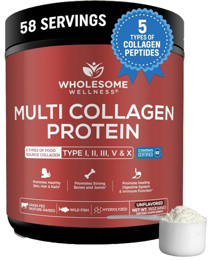 Wholesome Wellness Premium Multi Collagen Peptides Protein Powder