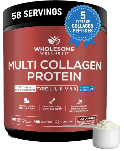 Wholesome Wellness Premium Multi Collagen Peptides Protein Powder
