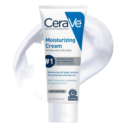 CeraVe Moisturizing Cream, Face Body Moisturizer, Normal to Dry Skin 8/19 Oz