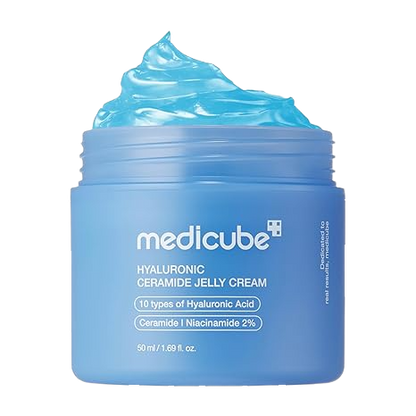 Medicube Jelly Cream with Hyaluronic Acid | Daily Moisturizer for All Skin Types | Long-lasting Hydration with Hyaluronic Acid, Ceramides, Multi Peptides | Supports Skin's Natural Barrier | 1.69 fl.oz