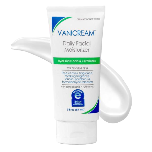 Vanicream Daily Facial Moisturizer With Ceramides and Hyaluronic Acid - Formulated Without Common Irritants for Those with Sensitive Skin, 3 fl oz (Pack of 1)