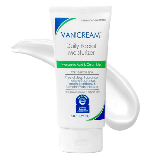 Vanicream Daily Facial Moisturizer With Ceramides and Hyaluronic Acid - Formulated Without Common Irritants for Those with Sensitive Skin, 3 fl oz (Pack of 1)