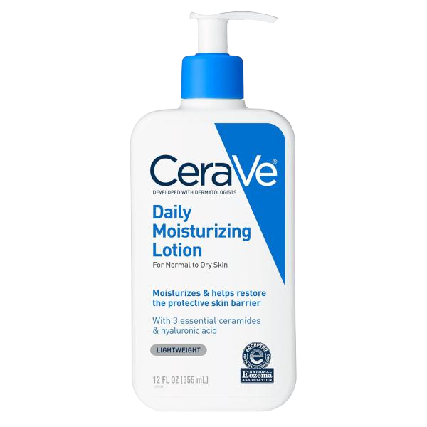 CeraVe Daily Moisturizing Lotion for Dry Skin, Body Lotion & Face Moisturizer with Hyaluronic Acid and Ceramides, Daily Moisturizer, Fragrance Free, Oil-Free, 12/19 Ounce
