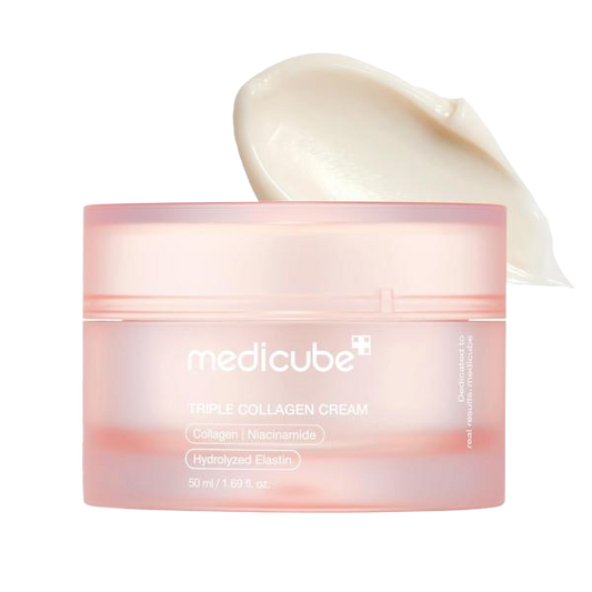 Medicube Triple Collagen Cream - Hydrating & Firming Moisturizer with Hyaluronic Acid, Premium Elastin, Shea Butter - Wrinkle Care & Boosts Elasticity - Korean Skincare, 1.69 oz
