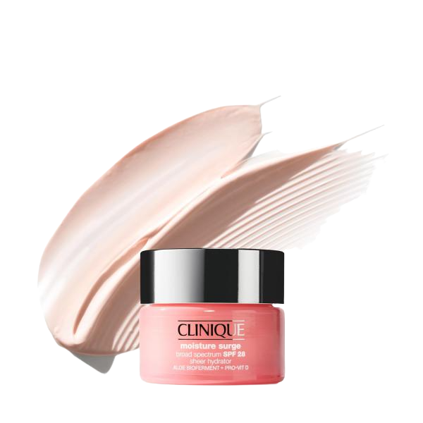 Clinique Moisture Surge Broad Spectrum SPF 28 Sheer Hydrator Face Moisturizer With Hyaluronic Acid, Aloe Bioferment + Provitamin D | Hydrating + Protecting