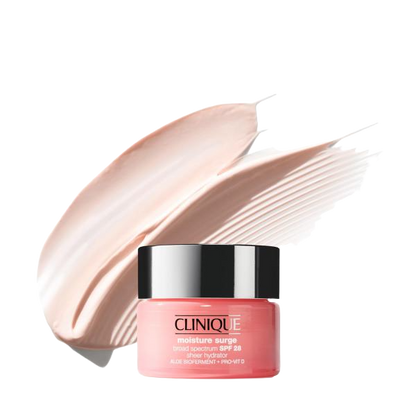 Clinique Moisture Surge Broad Spectrum SPF 28 Sheer Hydrator Face Moisturizer With Hyaluronic Acid, Aloe Bioferment + Provitamin D | Hydrating + Protecting